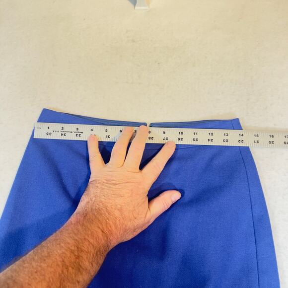 J Crew Factory The Pencil Skirt 0 Above Knee Wool Blend Slit Royal Blue Lined - Picture 6 of 13